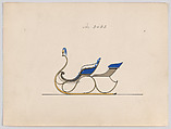 Sleigh with Rumble Seat #3483, Brewster & Co.  American, Pen and black ink watercolor  and gouache with gum arabic