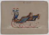 Sleigh #3659, Brewster & Co. American, Pen and black ink, watercolor and gouache with gum arabic