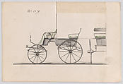 Design for T-Cart, no. 3379, Brewster & Co. (American, New York), Pen and black ink