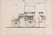 Design for T-Cart, no. 3379, Brewster &amp; Co. (American, New York), Pen and black ink