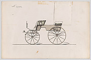 Design for T-Cart, no. 3393, Brewster & Co. (American, New York), Pen and black ink watercolor and gouache with gum arabic