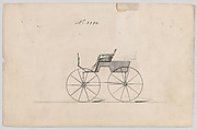 Design for T-Cart, no. 3394, Brewster & Co.  American, Graphite, pen and black ink,watercolor and gouache with gum arabic