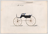 Design for T-Cart, no. 3473, Brewster &amp; Co. (American, New York), Pen and black ink watercolor and gouache with gum arabic