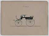 Design for T-Cart, no. 3595, Brewster & Co. American, Pen and black ink, watercolor and gouache with gum arabic