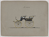 Design for T-Cart, no. 3615, Brewster & Co. American, Pen and black ink watercolor ans gouache with gum arabic