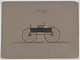 Design for T-Cart, no. 3651, Brewster & Co. American, Pen and black ink watercolor and gouache with gum arabic