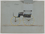 Design for T-Cart, no. 3953, Brewster &amp; Co. (American, New York), Pen and black ink, watercolor and gouache, with gum arabic