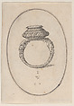 Design for a Ring, Plate 28 from 'Livre d'Aneaux d'Orfevrerie', Pierre Woeiriot de Bouzey II French, Engraving
