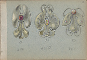 Album with Designs for Art Nouveau Jewelry, Edgar Gilstrap Simpson (British, 1867–1945 (presumed)), Graphite and gouache