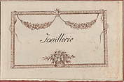 Joaillerie: Album of Jewelry Designs, Title Page, Anonymous, French , 18th century French, Brown ink