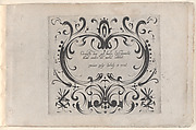 Title for "Grateske voer golt smeden Schrijnwerkers Ende andere des nodich hebbende", Meinert Gelijs  Dutch, Blackwork (title text etched)