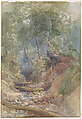 A Stream near Clovelly, North Devon, John Middleton  British, Watercolor over graphite with touches of gouache (bodycolor) and reductive techniques