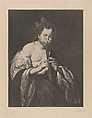 La Flutiste, d'après Domenico Fetti, Marcellin Desboutin  French, Photogravure with roulette and etching
