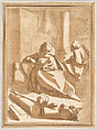 The Holy Family with the infant Saint John the Baptist, Andrea Scacciati  Italian, Etching with brown wash