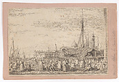 The market on the Molo in Venice, Canaletto (Giovanni Antonio Canal)  Italian, Etching