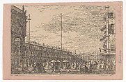 Piazza San Marco with the Procuratie Nuove on the left and the church of San Geminiano in the background, Canaletto (Giovanni Antonio Canal)  Italian, Etching