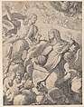Christ receiving the Virgin in heaven, Carlo Antonio Forti ? Italian, Etching