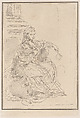 Seated woman holding a fan, Giuseppe Canale Italian, Etching