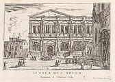 Plate 37: Side view of the school of St. Roch at left and view of facade of the church of St. Roch, Venice, from 