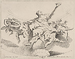 Power, represented by a woman seated on clouds holding a crown and surrounded by putti, Carlo Innocenzo Carloni  Italian, Etching; first state of two
