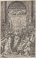 Christ raising the son of the widow outside the gate of the city of Naim, Aliprando Caprioli Italian, Engraving