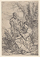 The Holy Family with the Virgin reading a book, Giulio Carpioni  Italian, Etching; second state of two