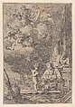 The Holy Family with the Virgin holding Christ over the cradle, Giulio Carpioni  Italian, Etching; second state of two