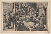 Saint Nicholas of Bari and the Three Poor Girls, Cristofano Cartaro  Italian, Engraving
