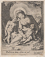 Virgin and Child with the infant Saint John the Baptist, Anonymous, Engraving