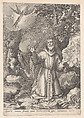 Saint Francis of Assisi receiving the stigmata, Johann Sadeler I  Netherlandish, Engraving