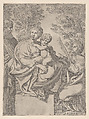 Virgin and Child, with Saints Anthony and Catherine, Giacomo Cavedone Italian, Etching