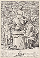 Group of statues represnting Peace, supported by Neptune and Mars, Jacob Bonneau  French, British, Engraving