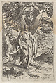 Saint John the Baptist in the wilderness, Anonymous , Flemish, 17th century, Engraving