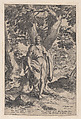 Saint John the Baptist in the wilderness, Anonymous , Flemish, 17th century, Engraving