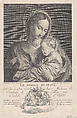 Virgin and Child, with the Christ child sleeping in her arms (Le Somiel de Jesus), Franz Gabriel Fiesinger  German, Engraving