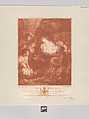 The Nativity, Jean-Baptiste Michel  French, Stipple engraving printed in red