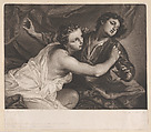 Joseph and Potiphar's Wife, Joseph Adrianus Clarot Austrian, Mezzotint; proof before letters