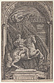 Equestrian Statue of Constantine the Great, Francesco Faraone Aquila (Italian, Palermo 1676–1740 Rome), Etching
