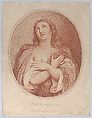Saint Mary Magdalen, Angelo Albanesi  Italian, Stipple engraving printed in reddish brown ink