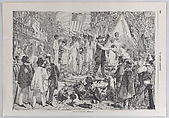 An Auction of Enslaved People in Richmond, from "Le Monde Illustré", Bourcier  French, Wood engraving