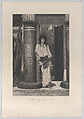 Egyptien à l'entrée de sa demeure (Egyptian at the entrance to his dwelling), from "L'Art", Edmond Ramus  French, Etching