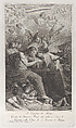 Christ giving the Sacred Host to the kneeling Saint Catherine of Siena, surrounded by various angels, Giuliano Traballesi  Italian, Etching