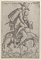 Caricature with two men on a mule, Giovanni Ambrogio Brambilla  Italian, Engraving