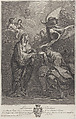 Plate 6: Saint Joseph's dream, with the Virgin Mary at left and an angel above who points to the Holy Spirit, Benedetto Eredi  Italian, Etching and engraving