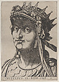 Plate 9: Aulus Vitellius with his head turned slightly to the left, from "The Twelve Caesars", Anonymous, Etching and engraving
