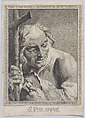 Saint Philip, head and shoulders, holding a cross and a book; after Giovanni Battista Piazzetta (copy in reverse), Marco Alvise Pitteri  Italian, Engraving