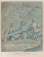 The invention of the cross; three men lifting a cross from a trench; from 'Recueil d'estampes d'après les plus beaux tableaux et d'après les plus beaux desseins qui sont en France, Cabinet Crozat' after a drawing by Pinturicchio, Nicolas Le Sueur  French, Etching and aquatint with tone woodblock