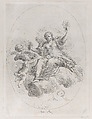 Allegorical figure on a cloud with putti, after Stefano Pozzi, Giuseppe Canale ? Italian, Etching