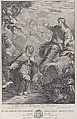 Saint Margarita of Cortona, kneeling before Christ, after Pietro Andrea Pucciardi Barberi, Giovanni Girolamo Frezza Italian, Etching and engraving