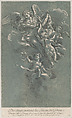 Three angels carrying Gideon's fleece; from 'Recueil d'estampes d'après les plus beaux tableaux et d'après les plus beaux desseins qui sont en France, Cabinet Crozat' after a drawing by Orazi, Anne Claude Philippe de Tubières, comte de Caylus French, Aquatint imitating a chiaroscuro woodcut printed in green and brown over etching